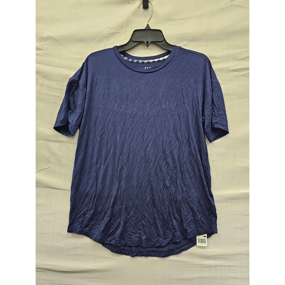 Gap Womens Short Sleeve T-Shirt Navy Rayon Blend Casual Size Small
